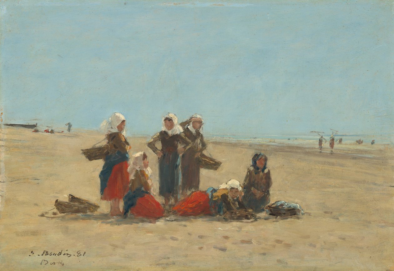 Donne sulla spiaggia a Berck, 1881 da Eugene Louis Boudin
