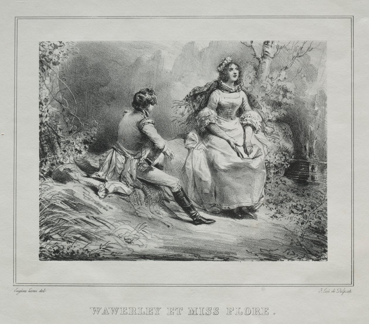 Vedute pittoresche della Scozia: Waverly e Miss Flora, 1825-1828 da Eugene Louis Lami