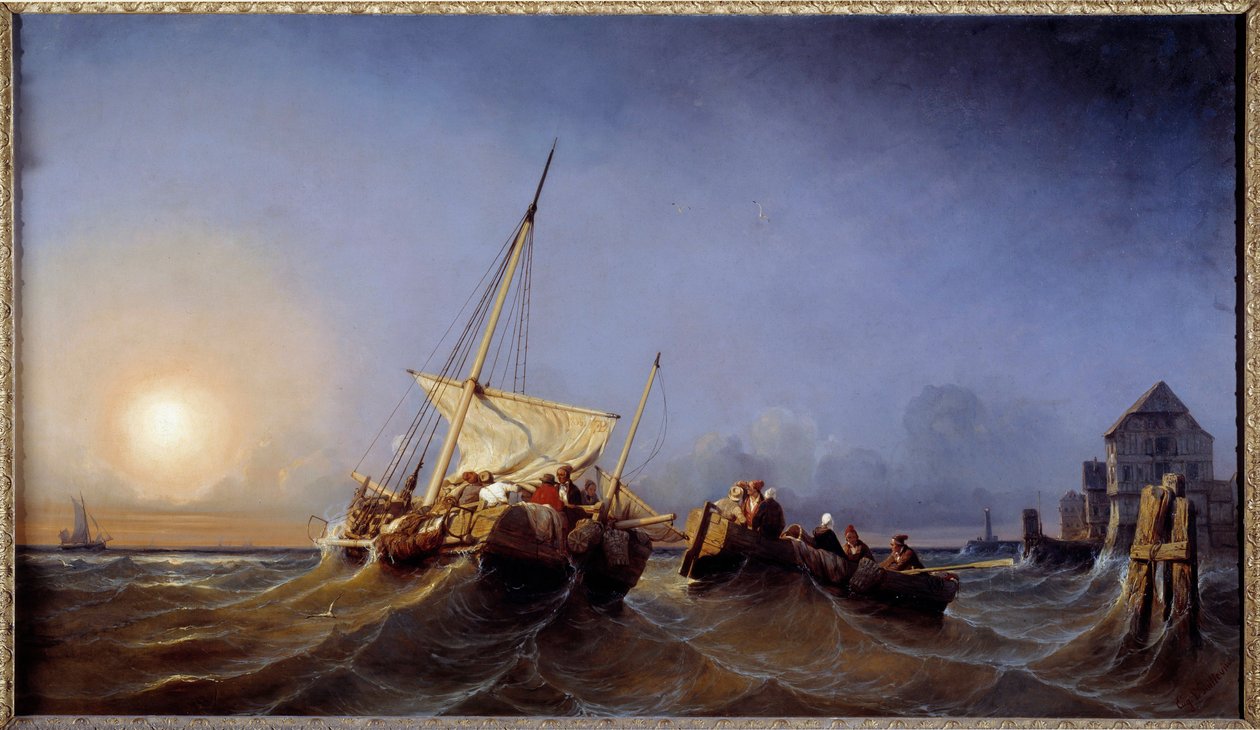 Il ritorno dei pescatori al tramonto da Eugene Modeste Edmond Lepoittevin