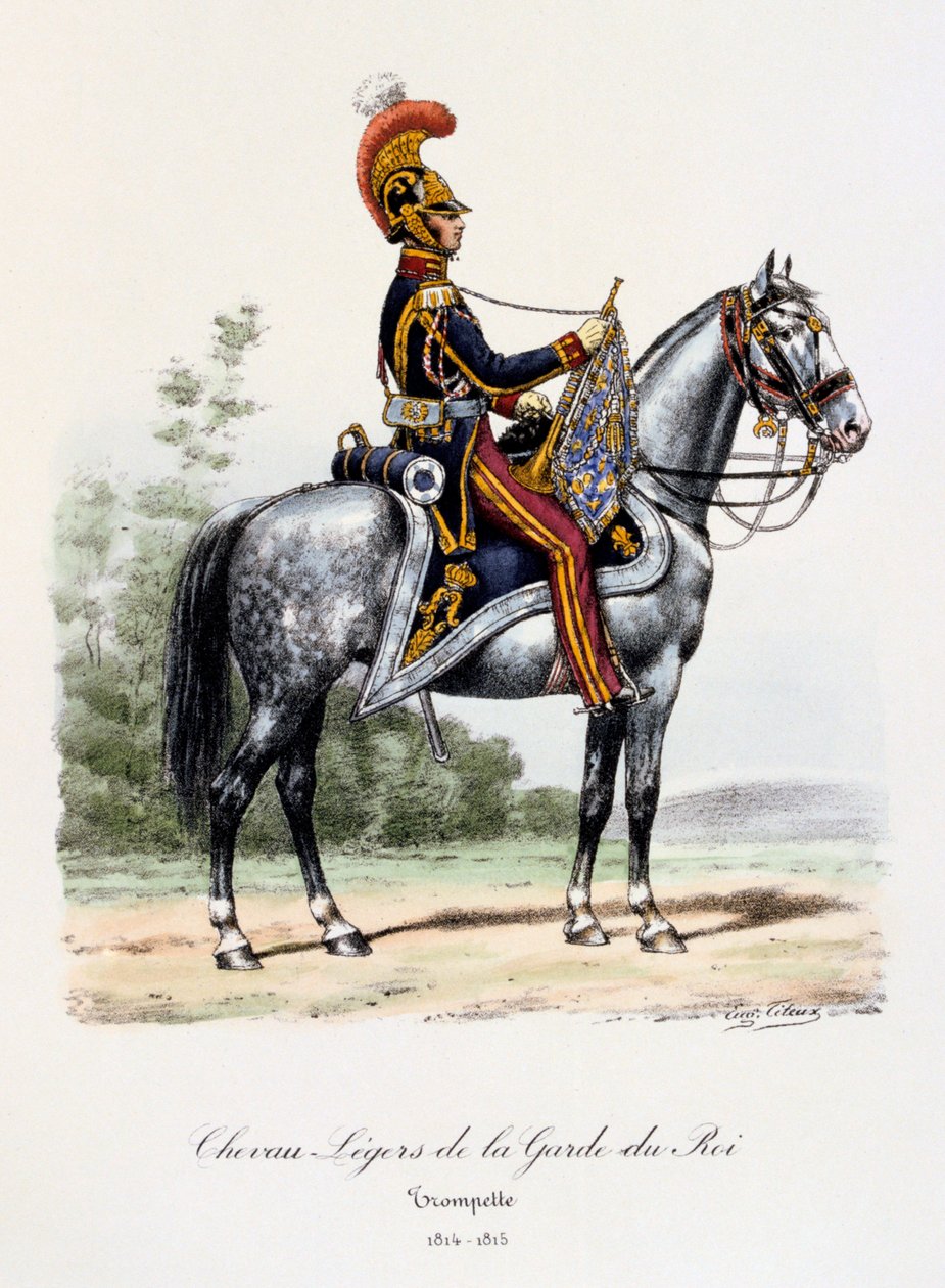 Chevau-Légers de la Garde du Roi, Trombettiere, 1814-15 da Eugene Titeux