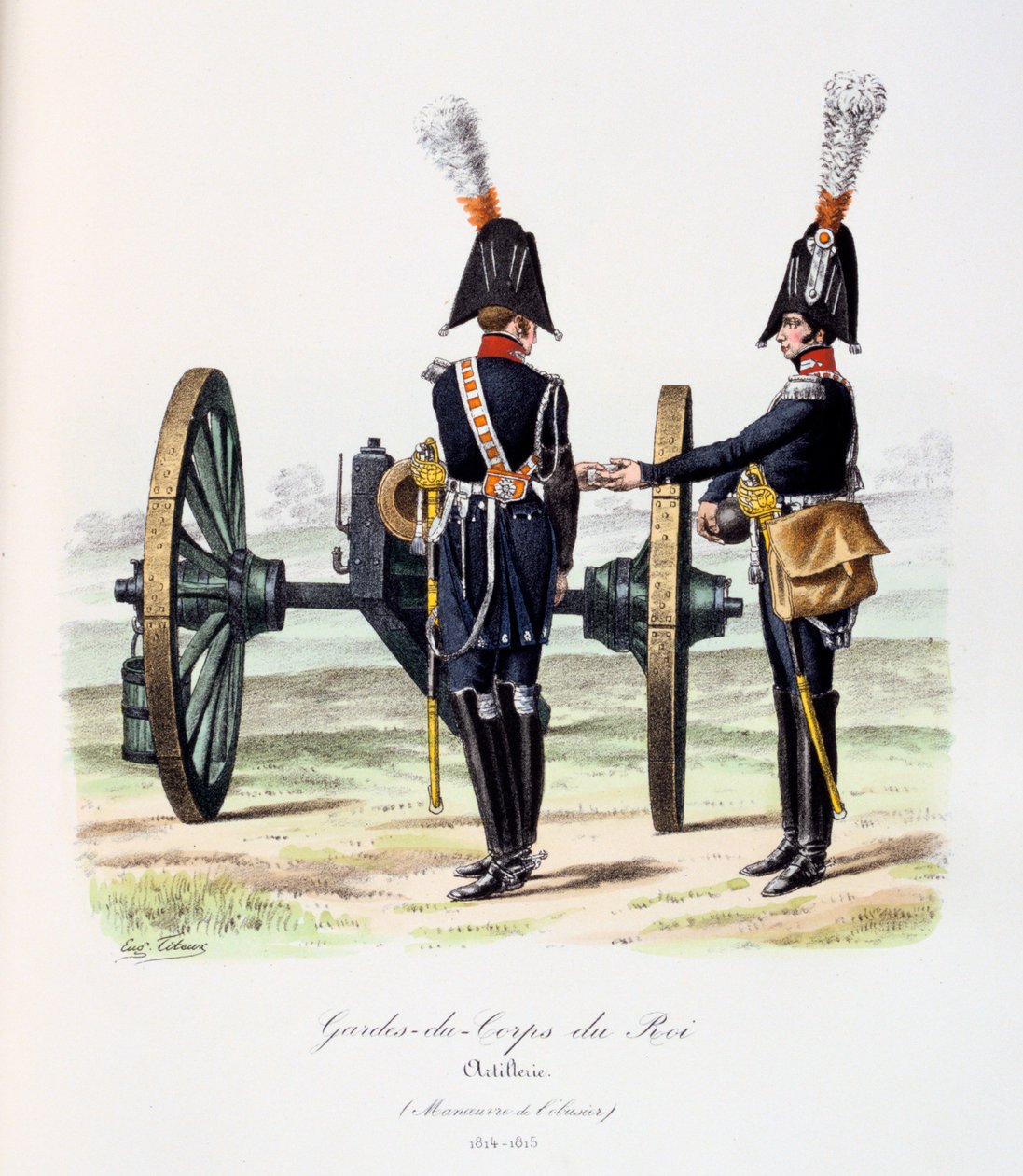 Gardes-du-Corps de Roi, Artiglieria, 1814-15 da Eugene Titeux