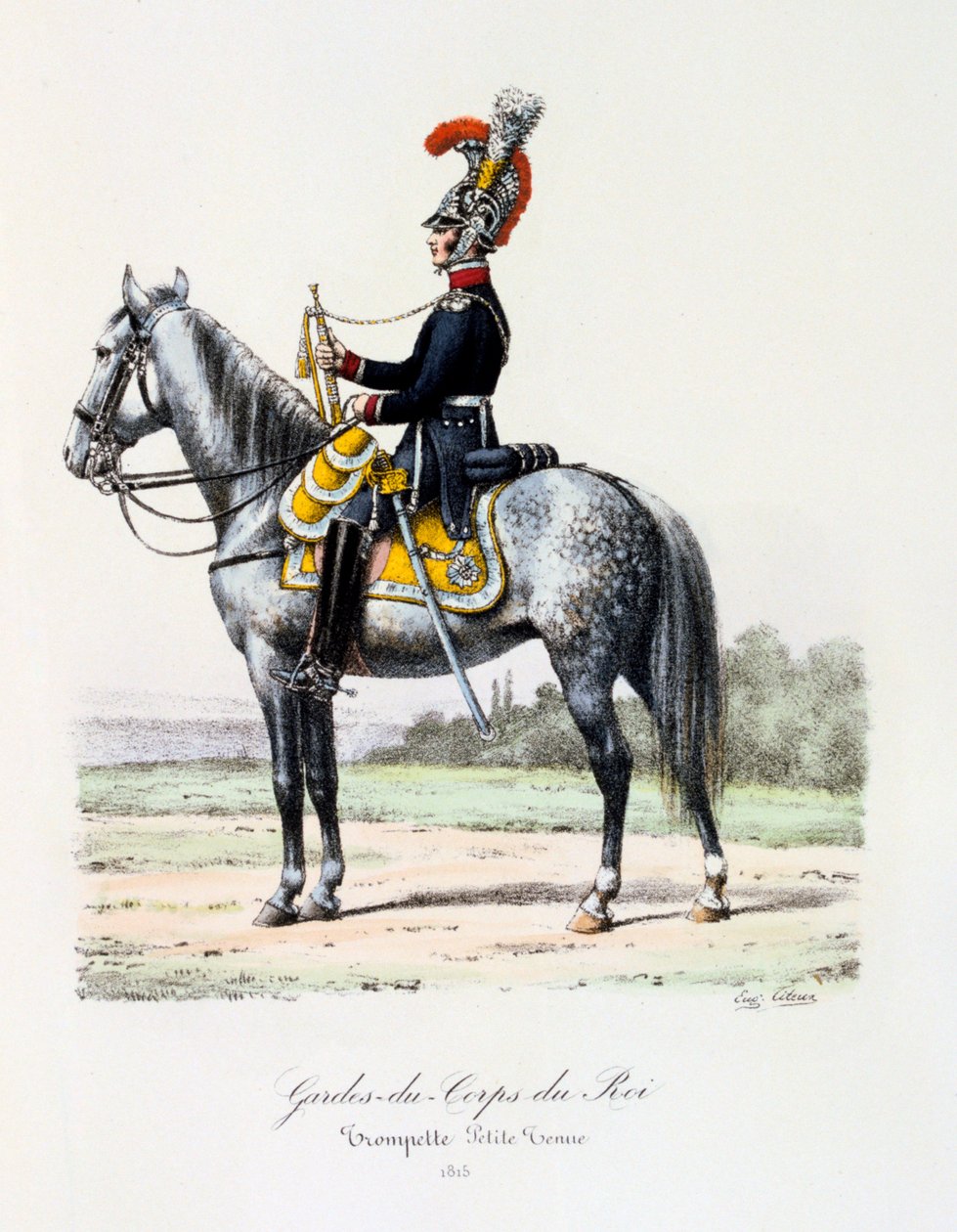 Gardes-du-Corps de Roi, trombettiere in piccola tenuta, 1815 da Eugene Titeux