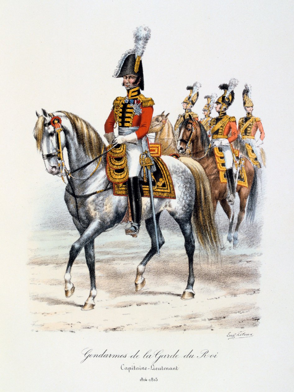 Gendarmi della Guardia del Re, Capitano-Luogotenente, 1814-15 da Eugene Titeux