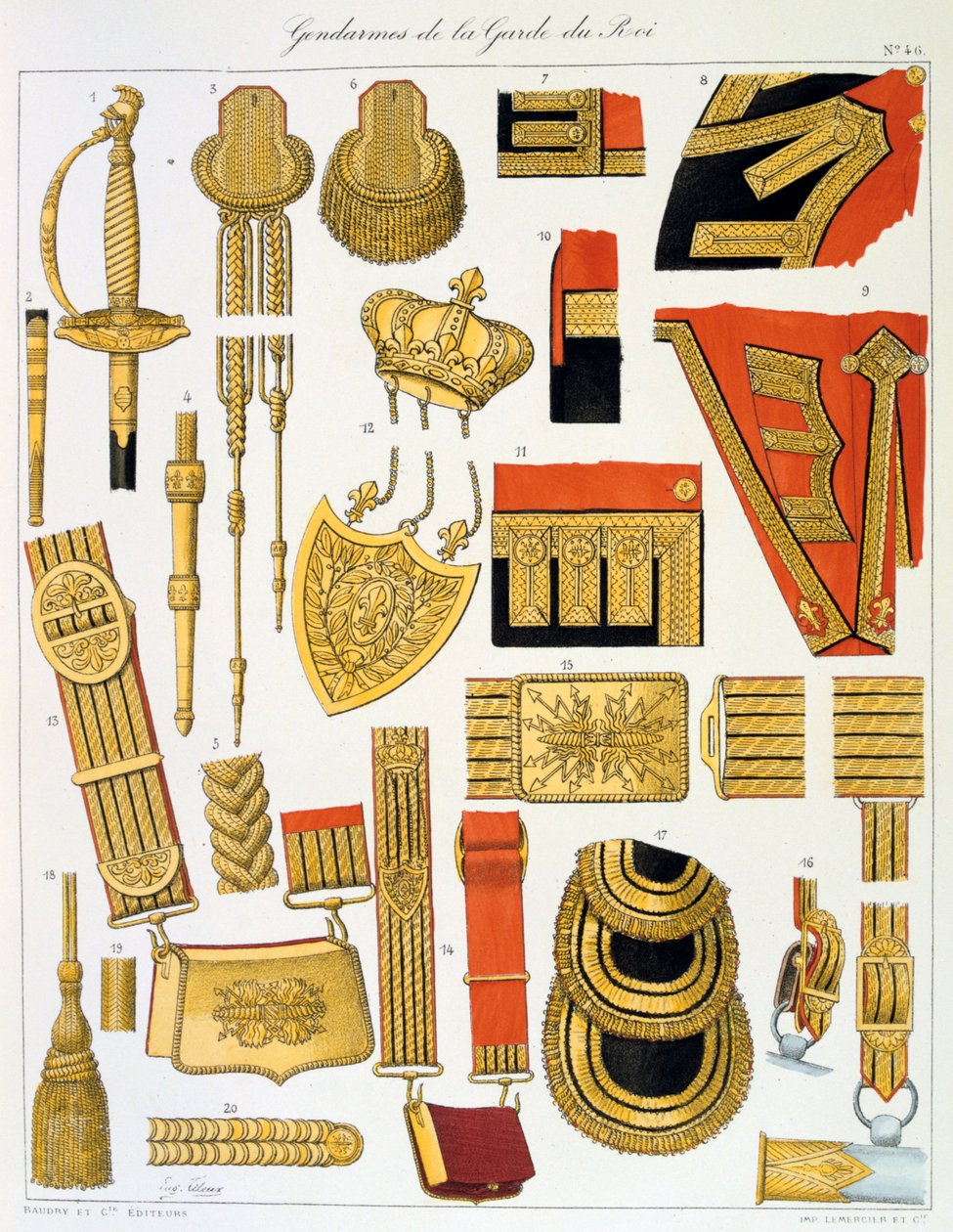 Gendarmi della Guardia del Re, insegne da Eugene Titeux