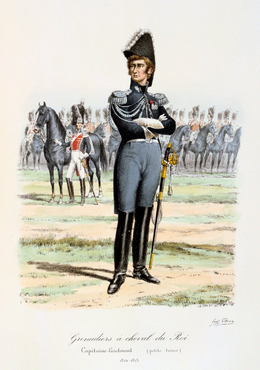 Grenadiers à Cheval du Roi, Capitaine-Lieutenant 1814-15 da Eugene Titeux