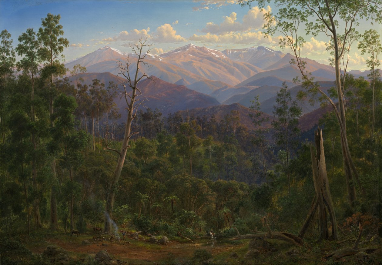 Il monte Kosciusko, visto dal confine vittoriano (Mount Hope Ranges) da Eugene von Guérard