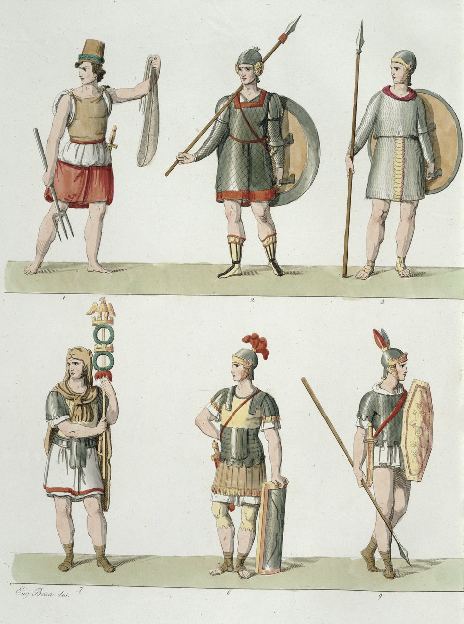 Soldati romani, (dettaglio) da Eugenio Bosa
