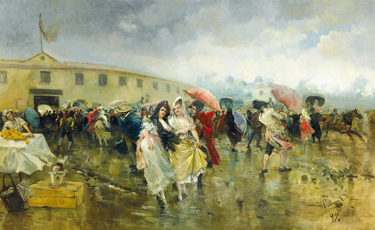 Fuori dalla Plaza de Toros, Madrid, 1897 da Eugenio Lucas Villamil