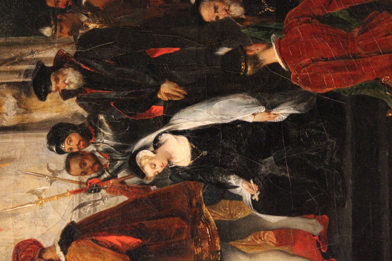 La lettura della sentenza di Maria Stuarda da Eugene Deveria