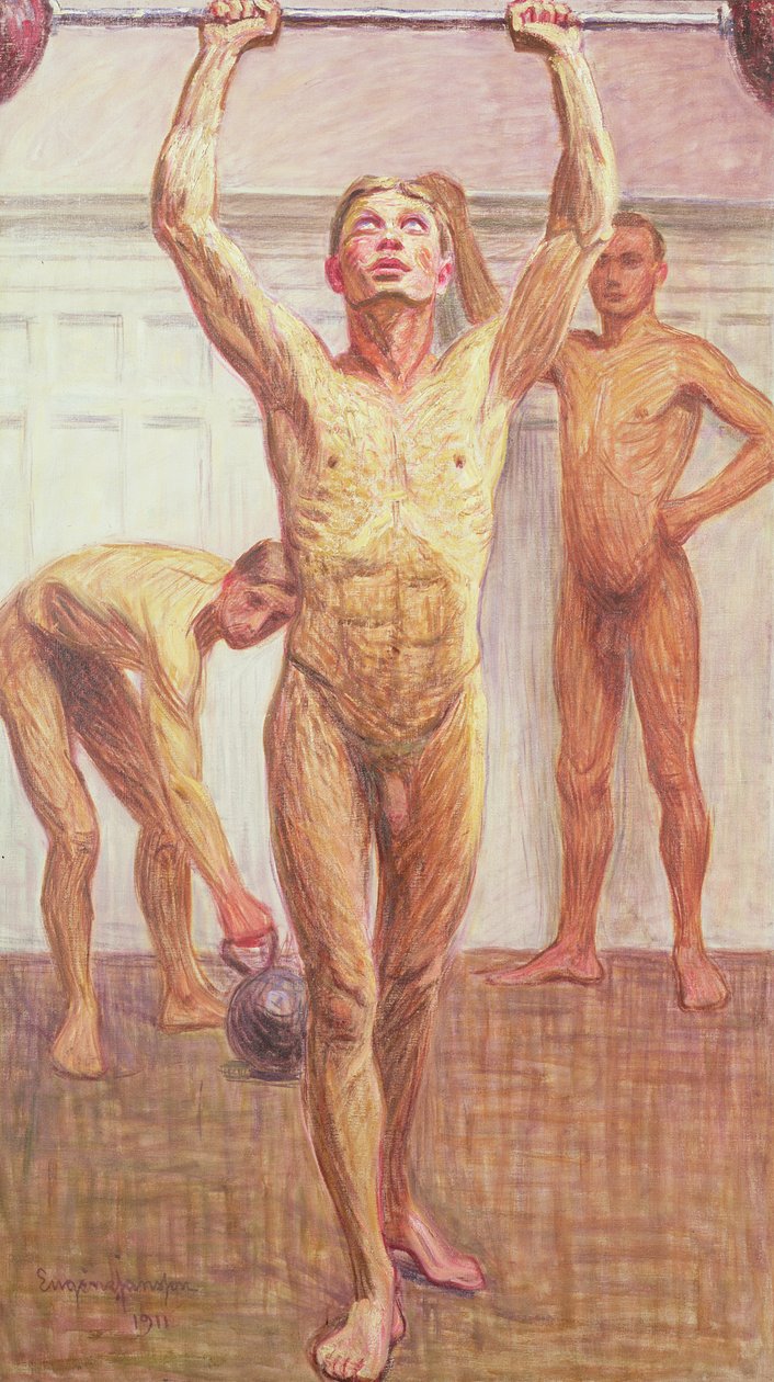 Sollevamento pesi con due braccia, Numero 1, 1911 da Eugène Jansson