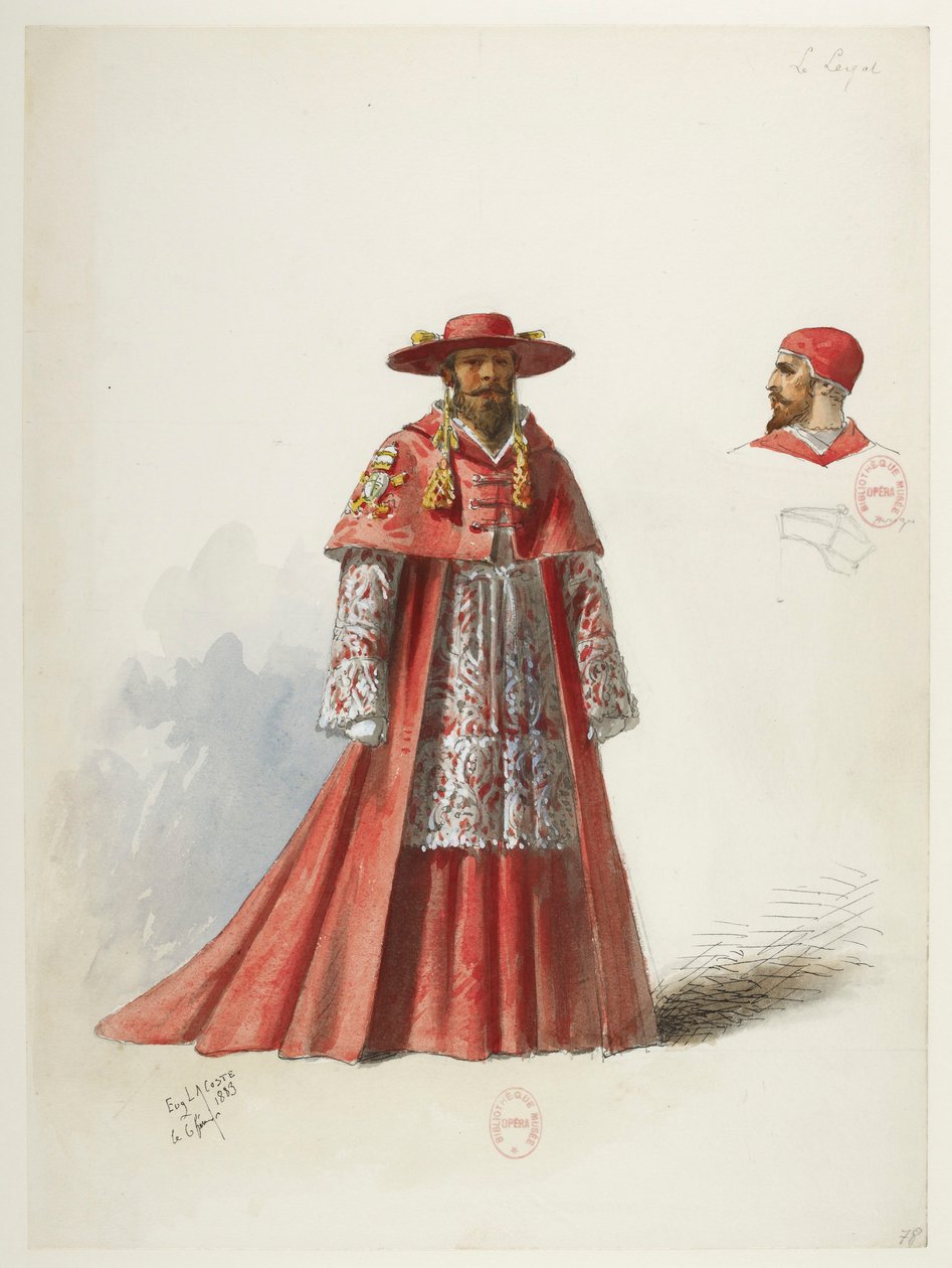 Saint-Saëns - Enrico VIII - Bozzetti di costumi - Lacoste da Eugene Lacoste