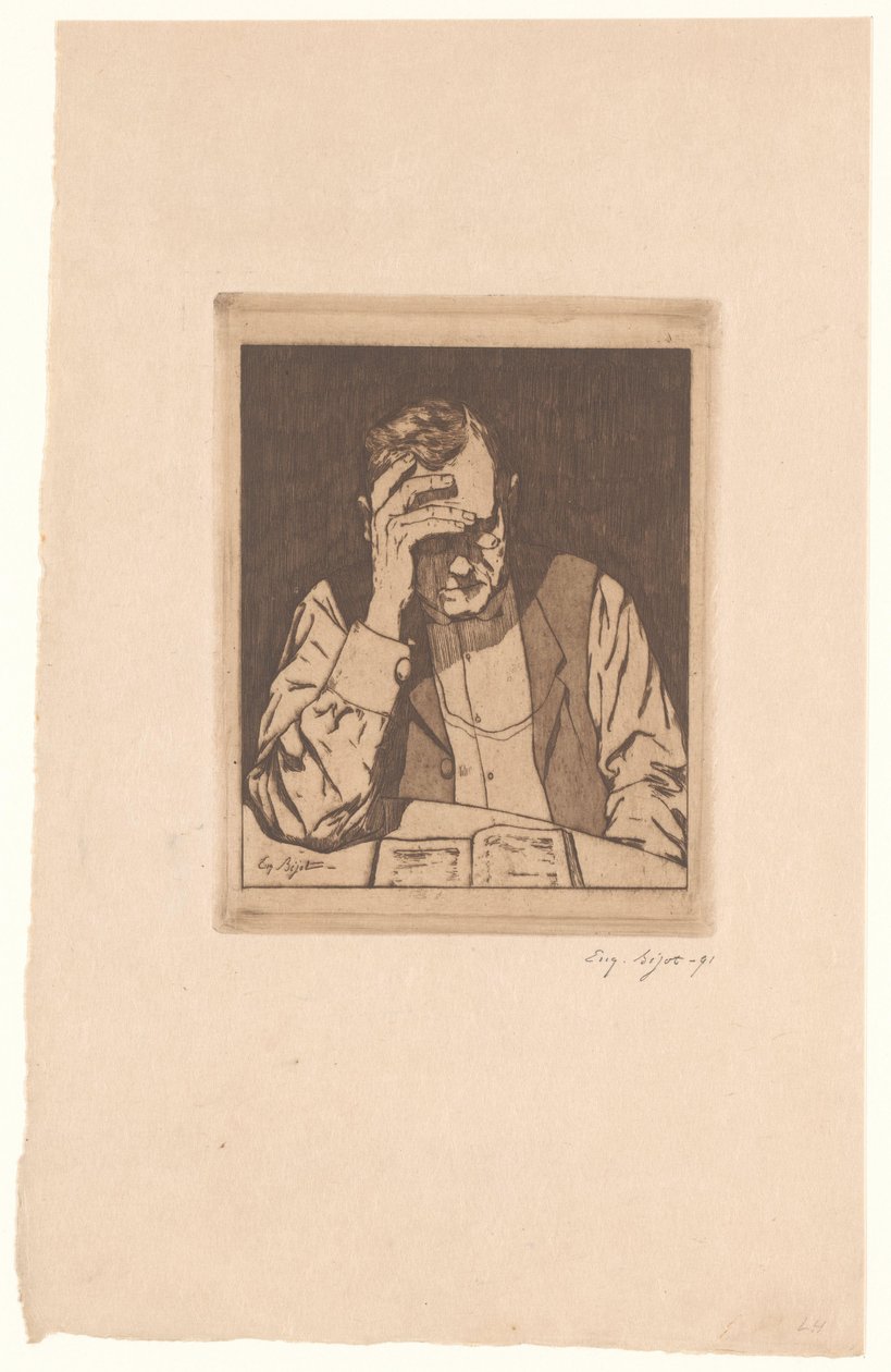 Uomo che legge da Eugène Bejot (signed by artist)