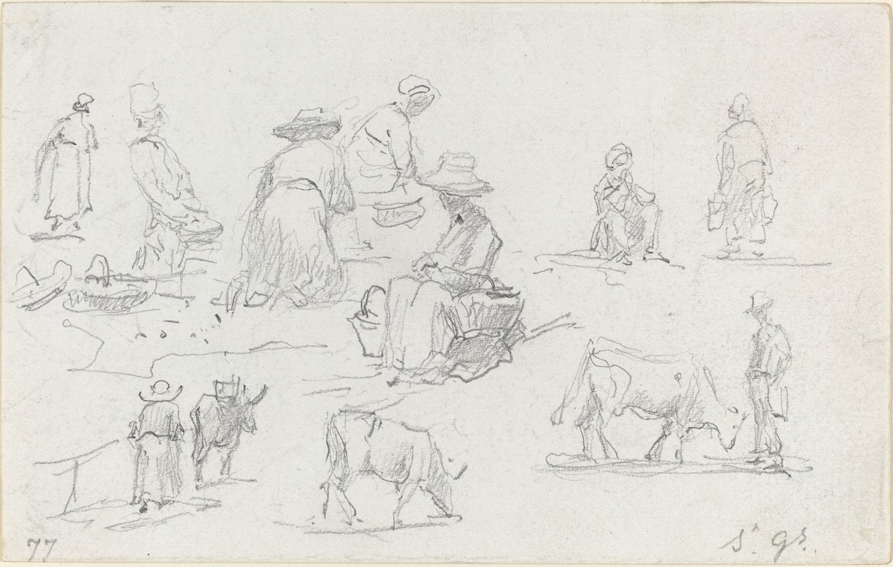 Contadini e Mucche [recto] da Eugène Boudin