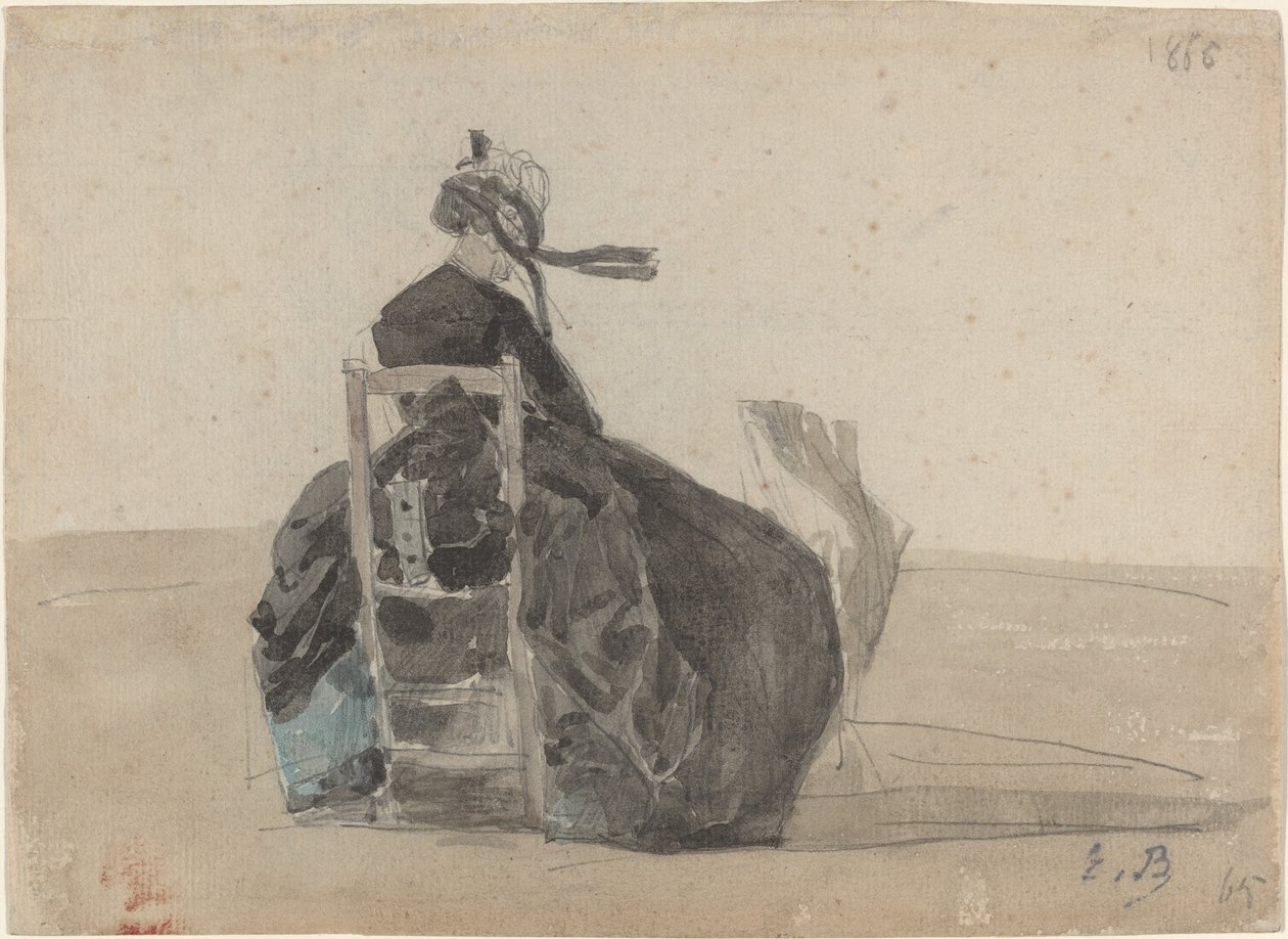 Signora Seduta in Nero, Trouville da Eugène Boudin
