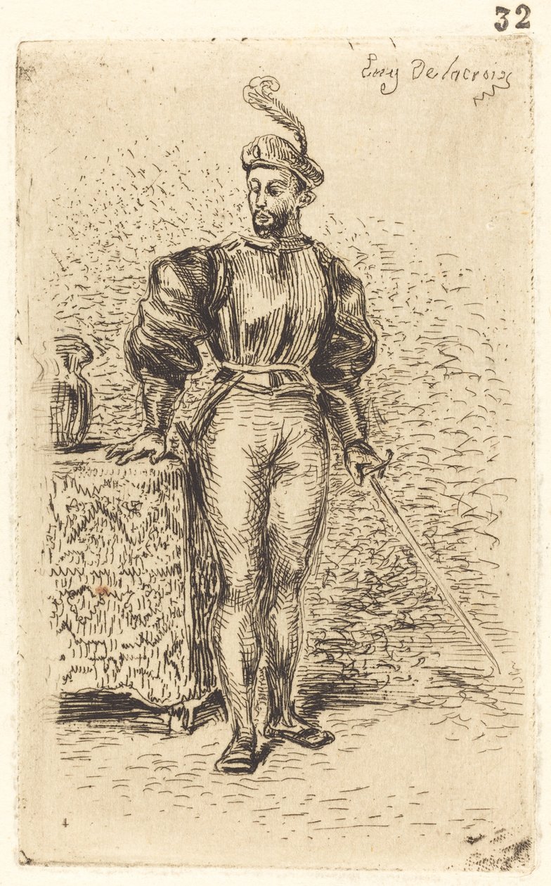 Un Uomo con Armi, 1833 da Eugène Delacroix