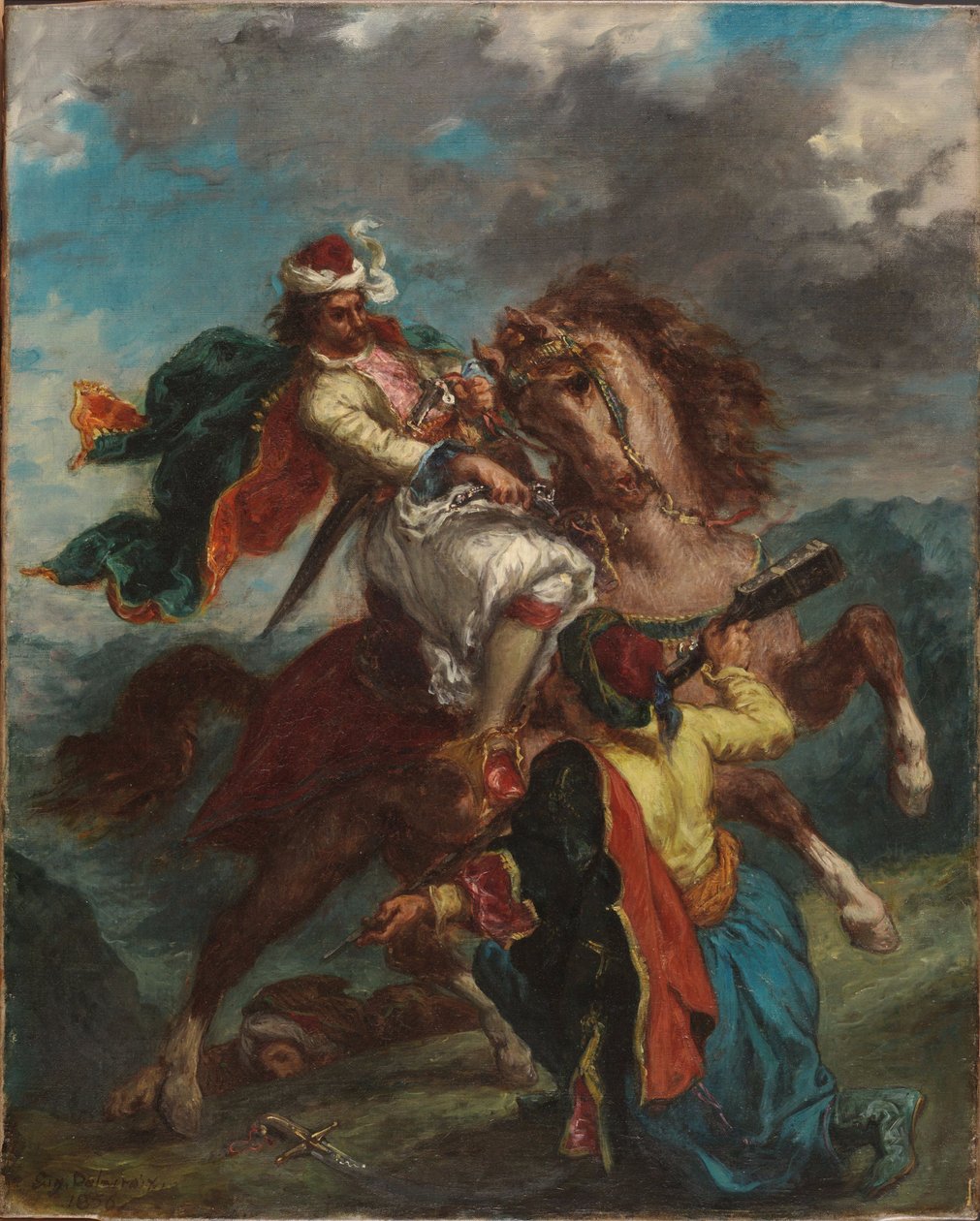 Un turco si arrende a un cavaliere greco da Eugène Delacroix