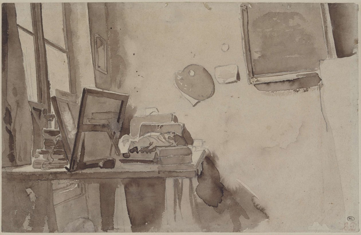 Un angolo dello studio, ca 1825 da Eugène Delacroix