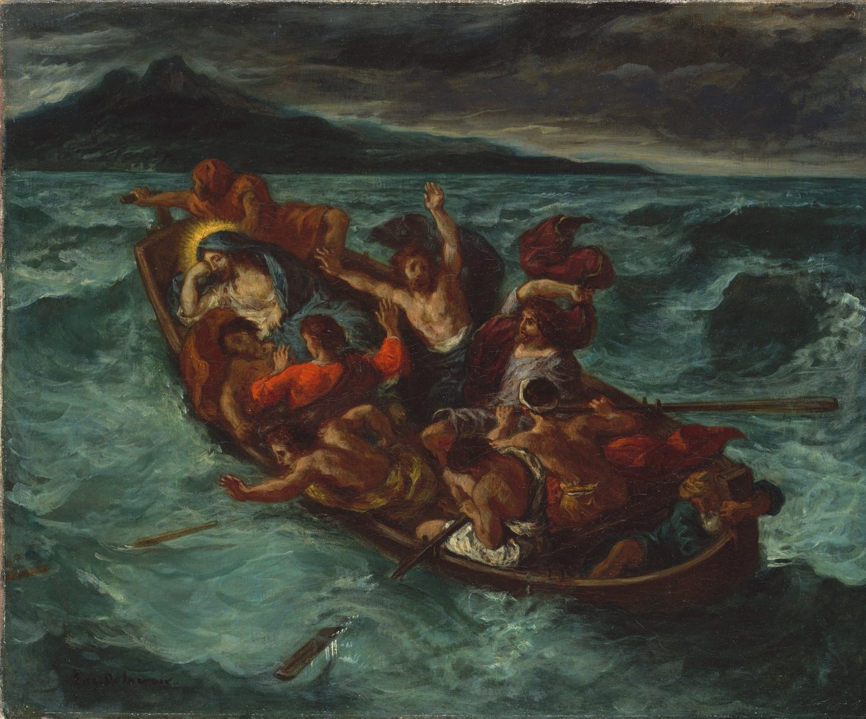 Cristo addormentato durante la tempesta da Ferdinand Victor Eugene Delacroix