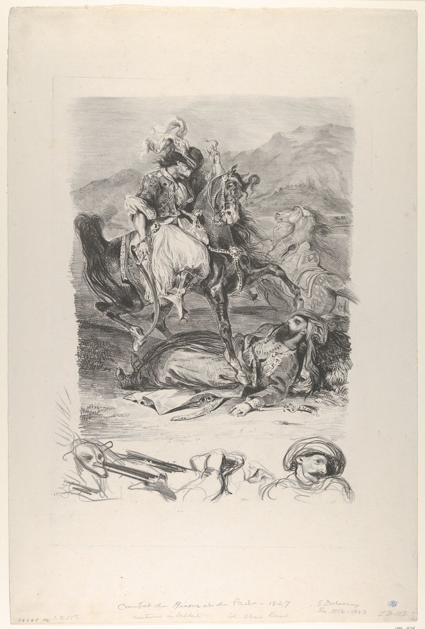 Combattimento del Giaour e del Pascià, 1827 da Eugène Delacroix
