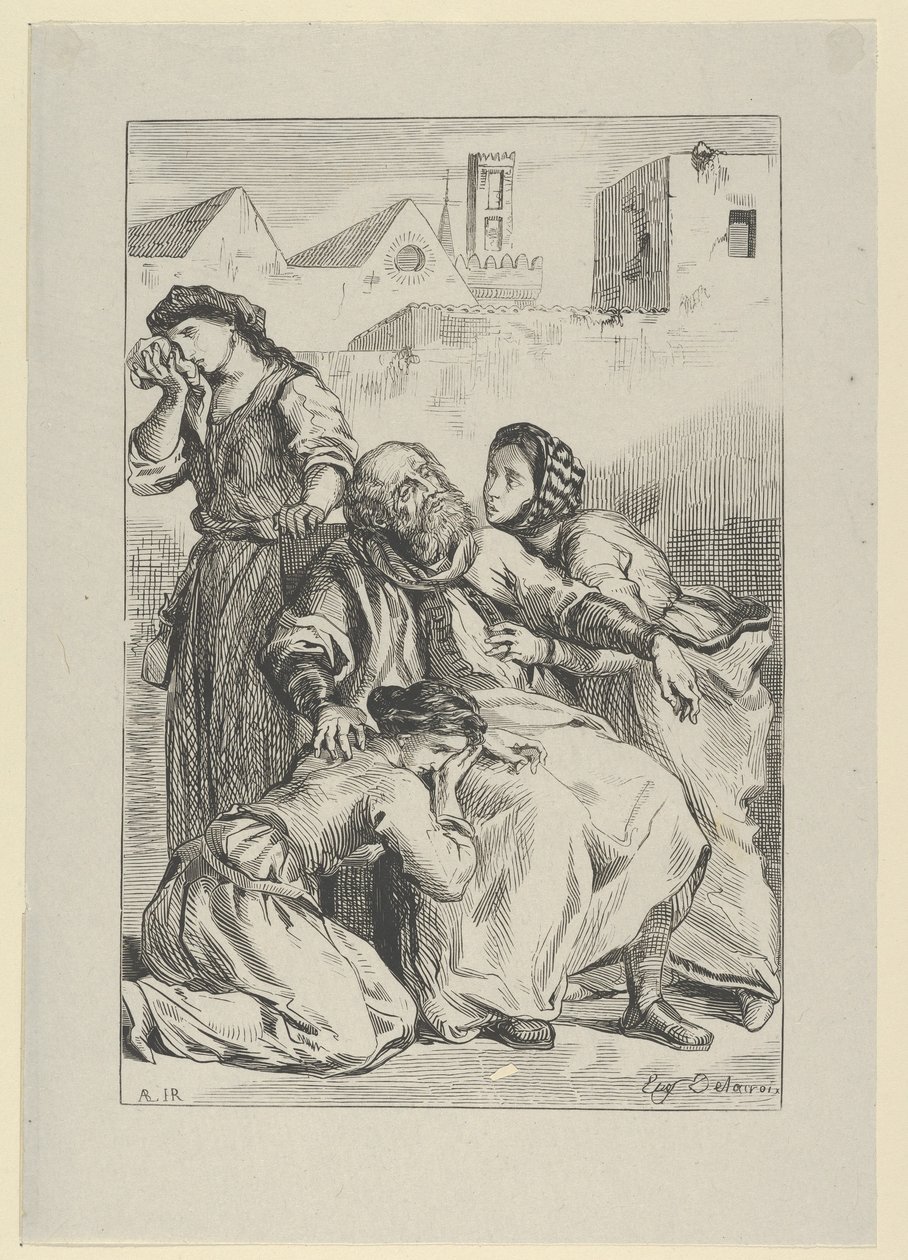 Morte di Goetz von Berlichingen, 1845 da Eugène Delacroix