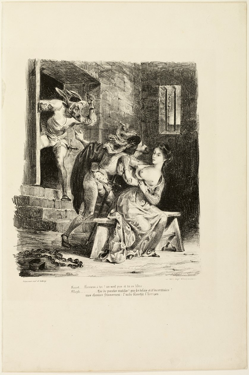 Faust nella cella di Marguerite, da Faust da Eugène Delacroix