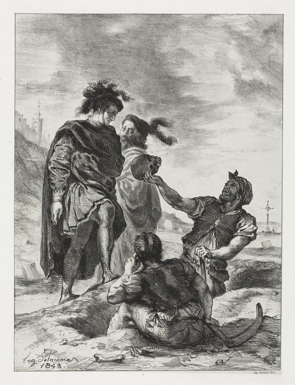 Amleto: Amleto e Orazio con i becchini da Eugène Delacroix