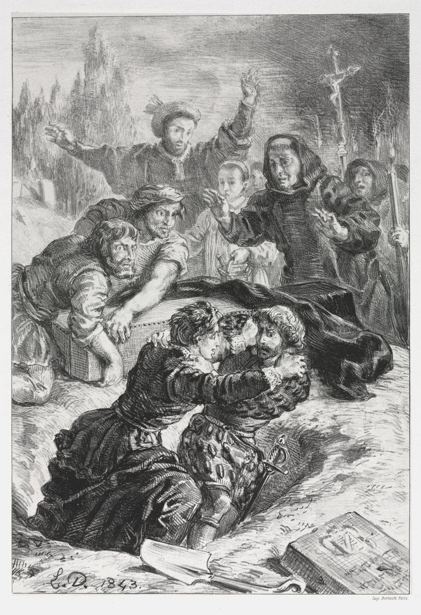 Amleto e Laerte nella tomba di Ofelia da Eugène Delacroix