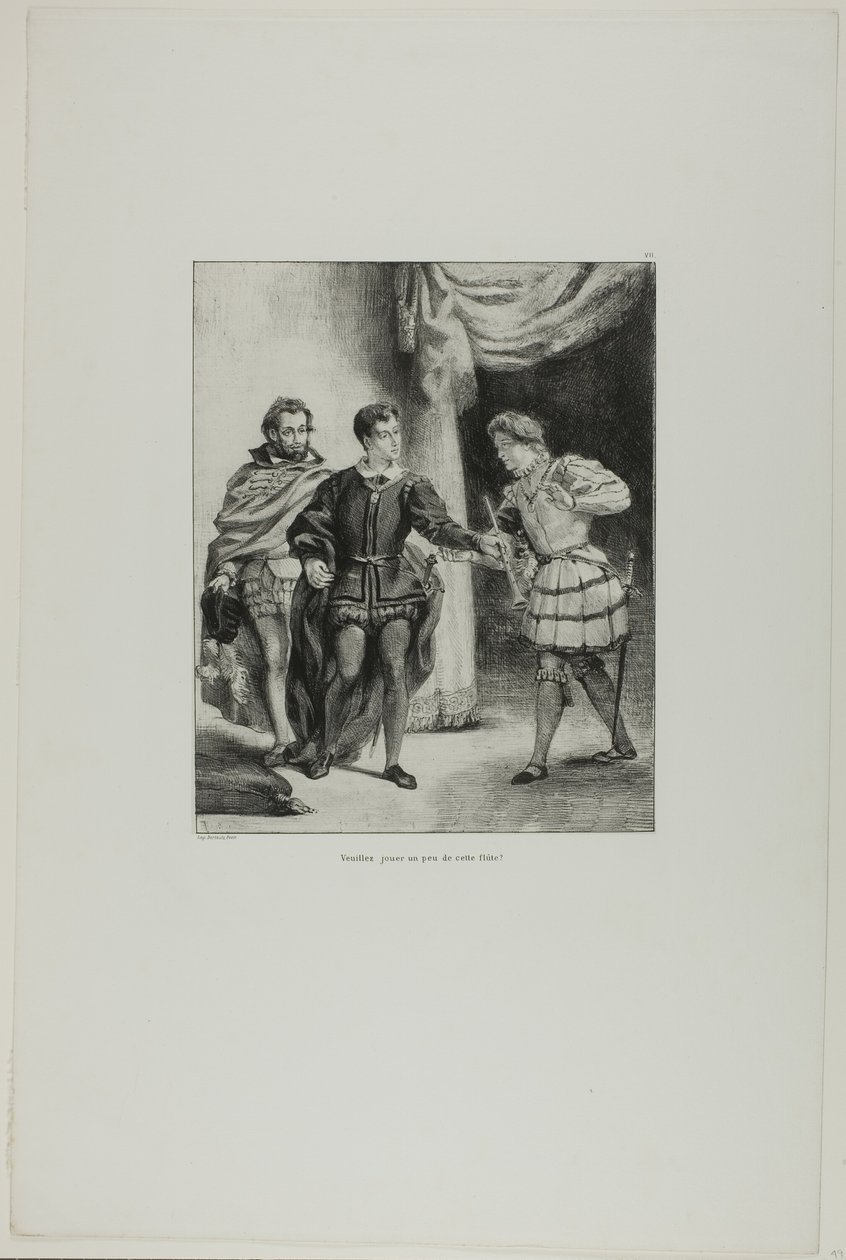 Amleto e Guildenstern, tavola 6 da Amleto da Eugène Delacroix
