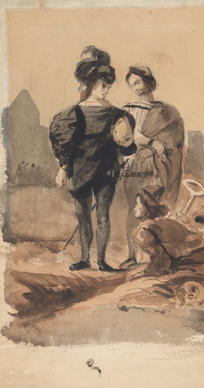 Amleto e Orazio nel cimitero, 1827-28 da Eugène Delacroix