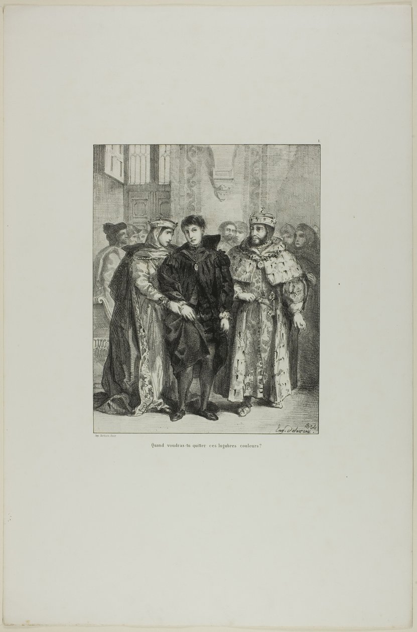 Amleto e la regina, piatto 1 da Amleto da Eugène Delacroix