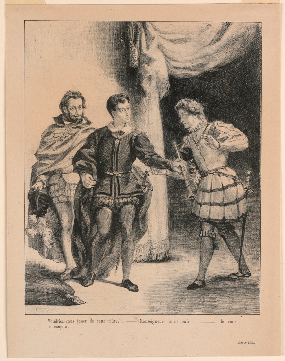 Illustrazione per Amleto: Amleto e Guildenstern (III,2) da Eugène Delacroix