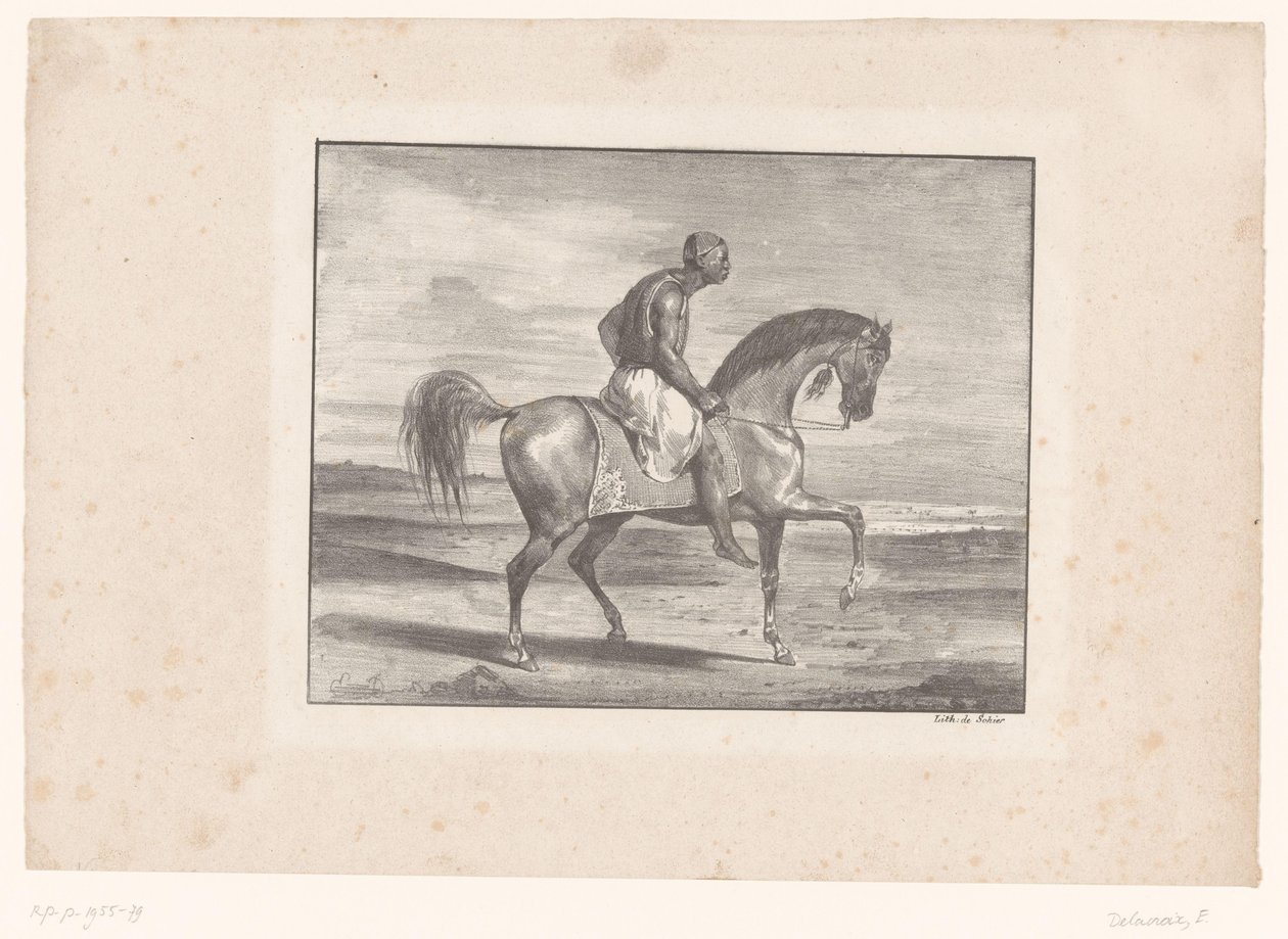 Uomo a cavallo nel deserto da Eugène Delacroix