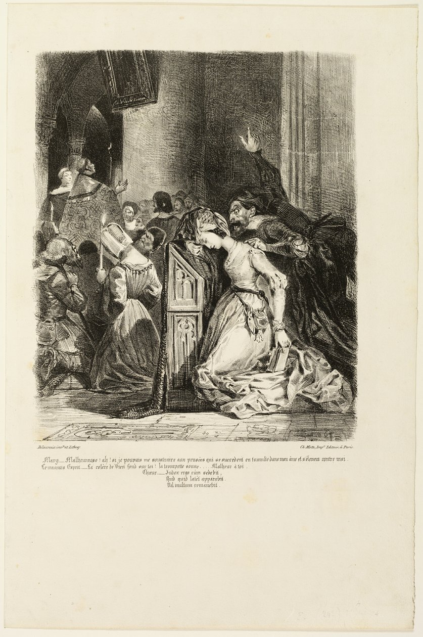 Margherita alla chiesa, da Faust da Eugène Delacroix