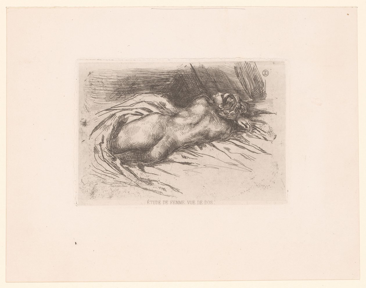 Donna nuda vista di schiena da Eugène Delacroix