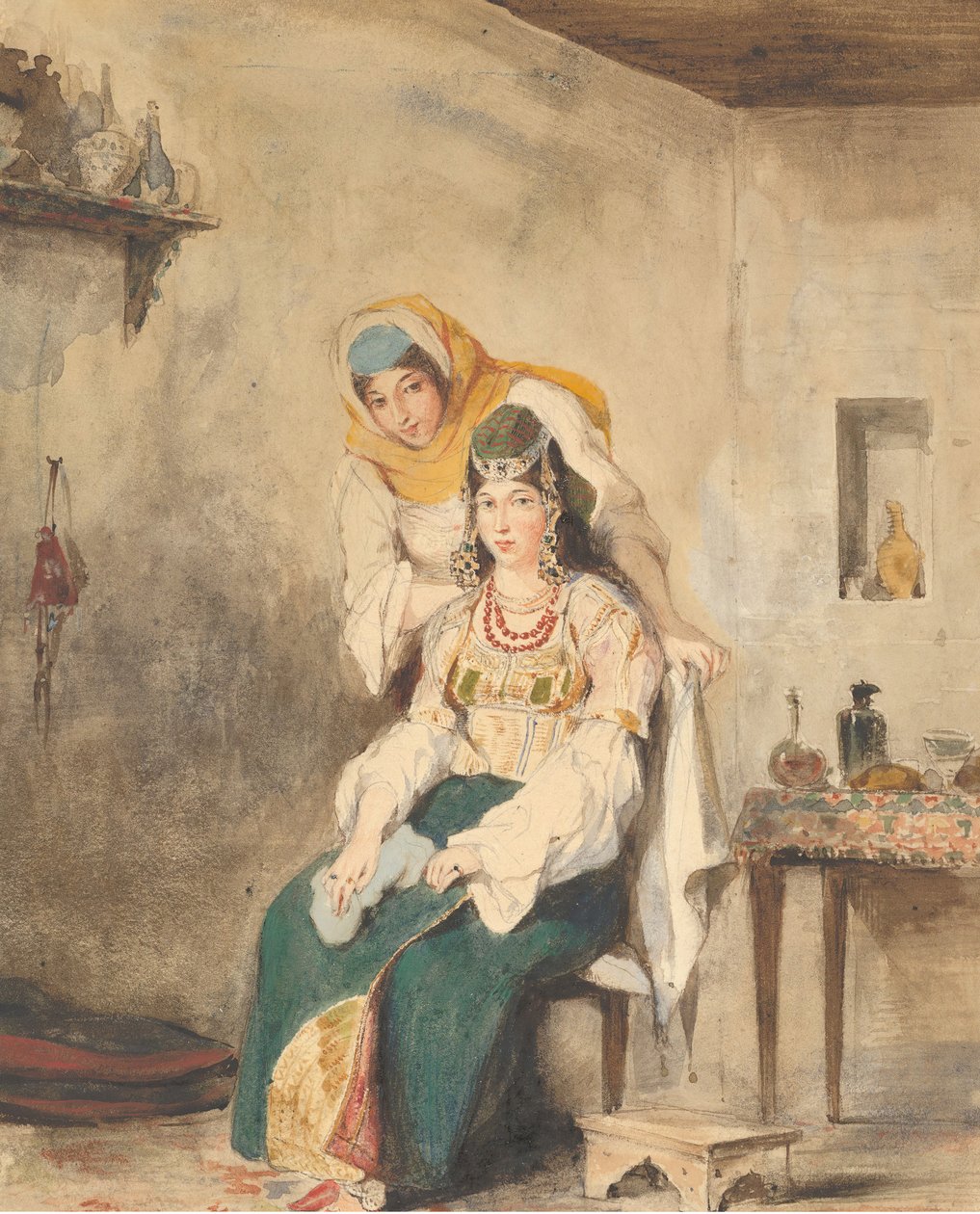 Saada, la moglie di Abraham Ben-Chimol, e Préciada, una delle loro figlie da Eugène Delacroix