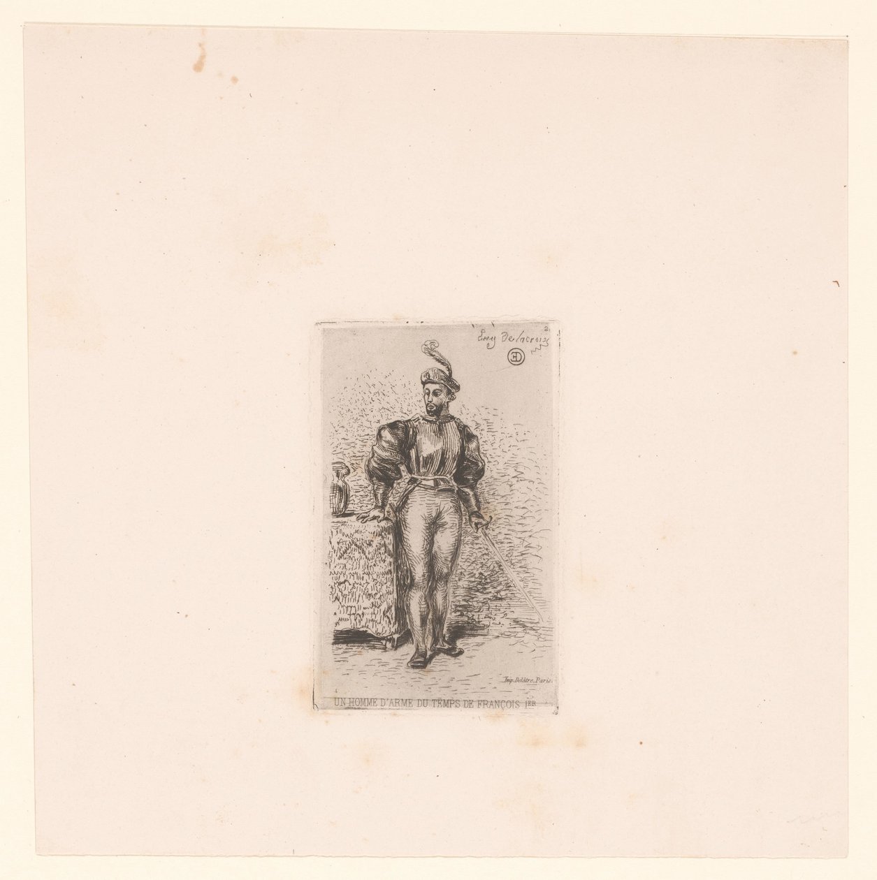 Soldato con spada da Eugène Delacroix