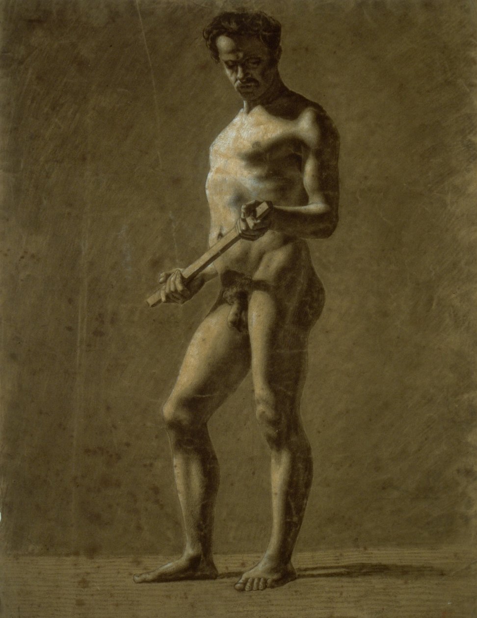 Nudo Maschile Accademico in Piedi (recto); Schizzo del Braccio Superiore (verso) da Eugène Delacroix