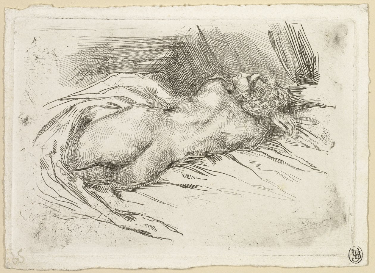 Studio di una donna vista di spalle da Eugène Delacroix