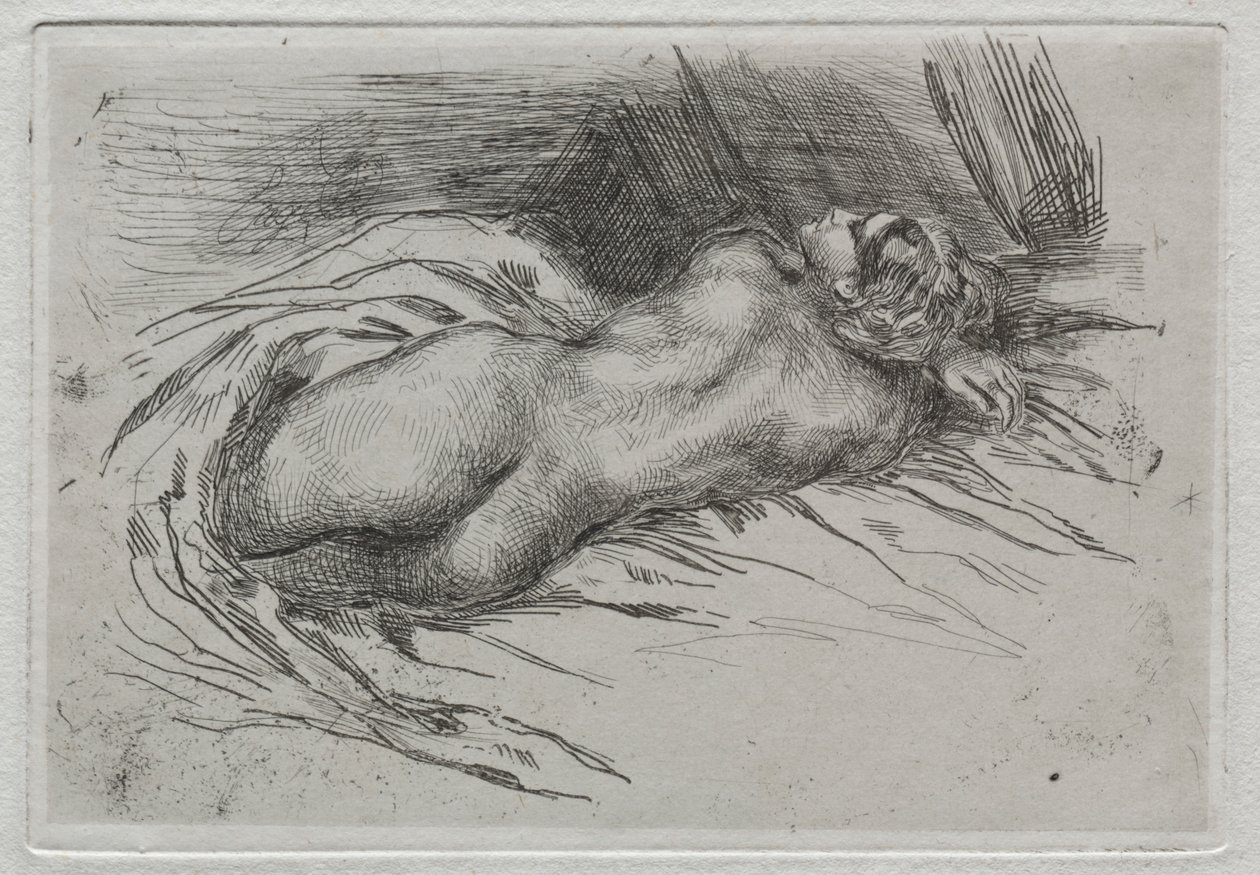 Studio di una donna vista di schiena da Eugène Delacroix