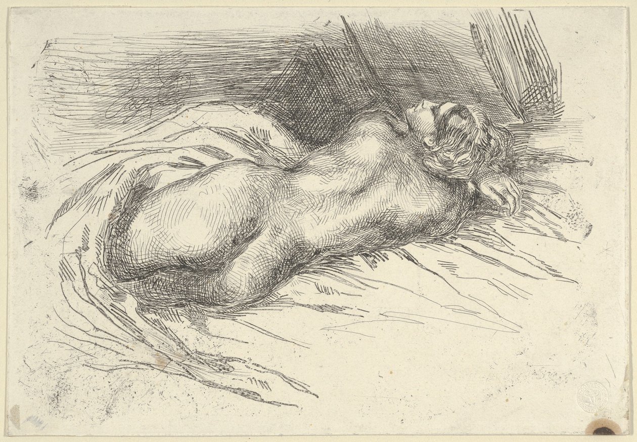 Studio di una Donna Vista da Dietro da Eugène Delacroix
