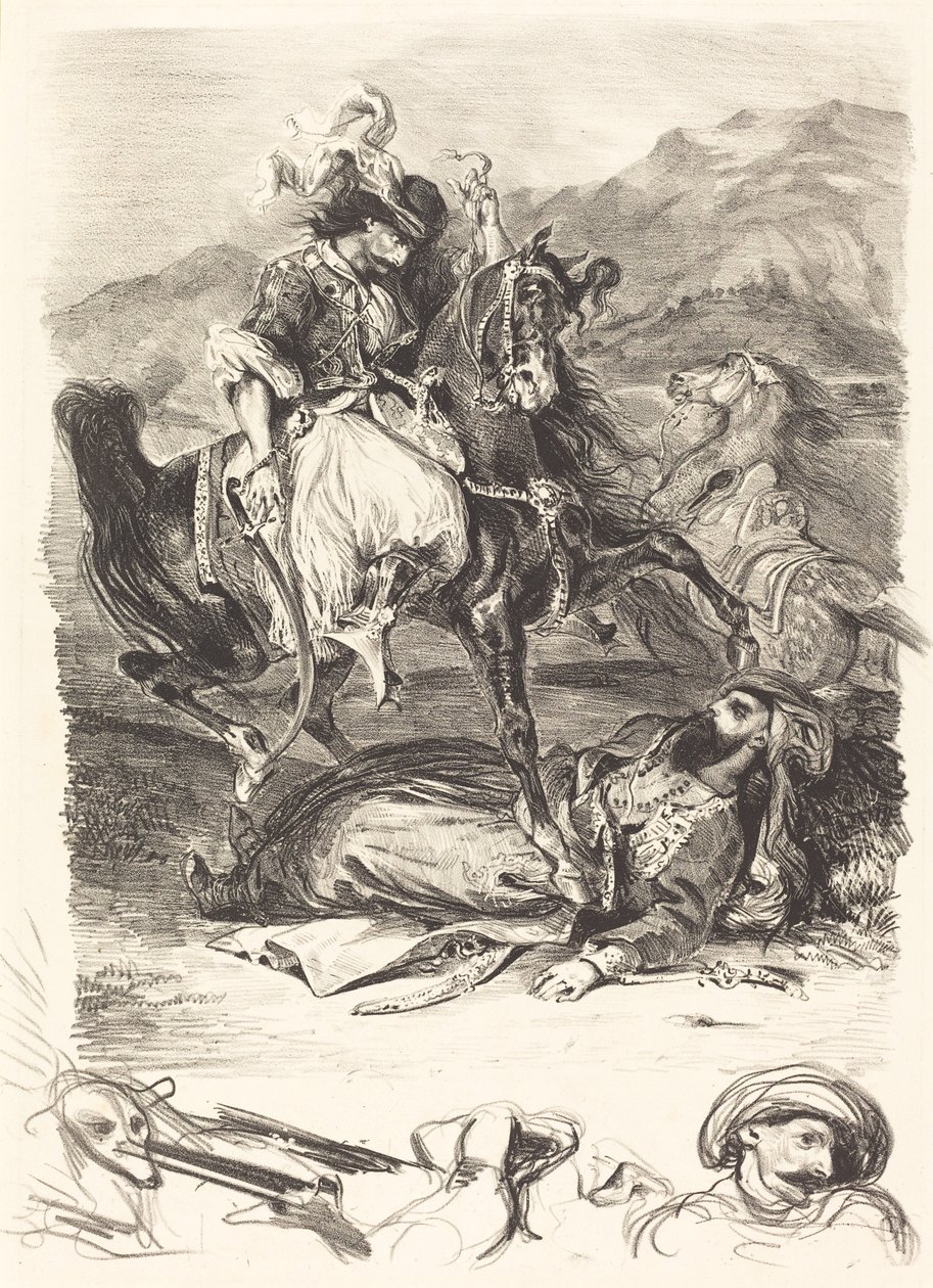 La battaglia del Giaour e del Pasha da Eugène Delacroix