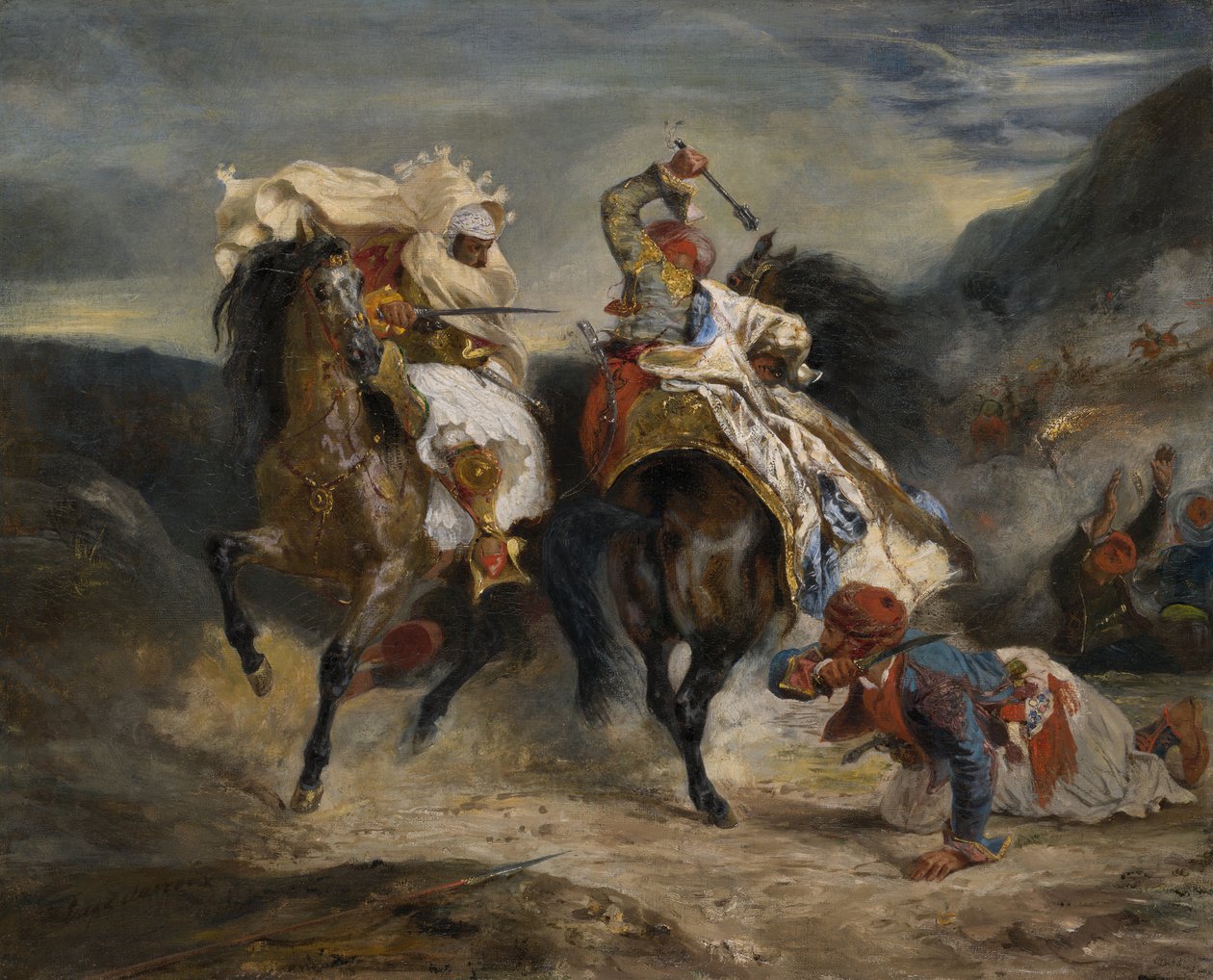 Il combattimento del Giaour e Hassan, 1826 da Eugène Delacroix