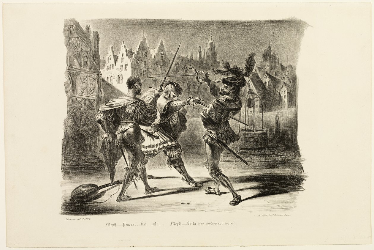 Il Duello tra Faust e Valentino, da Faust da Eugène Delacroix