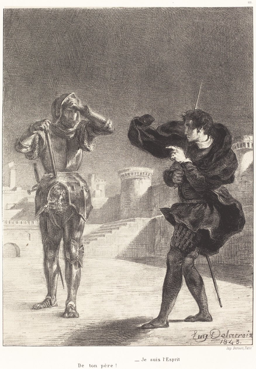 Il fantasma sulla terrazza (Atto I, Scena V) da Eugène Delacroix