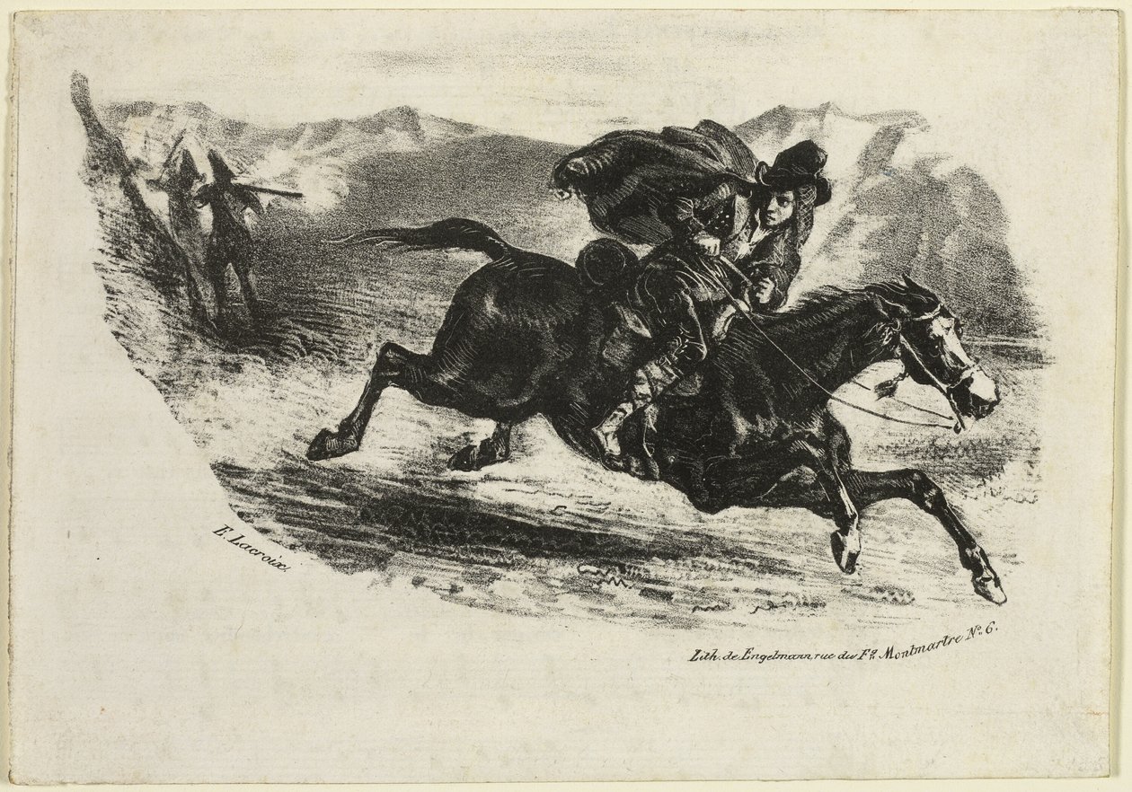 Il volo del contrabbandiere da Eugène Delacroix