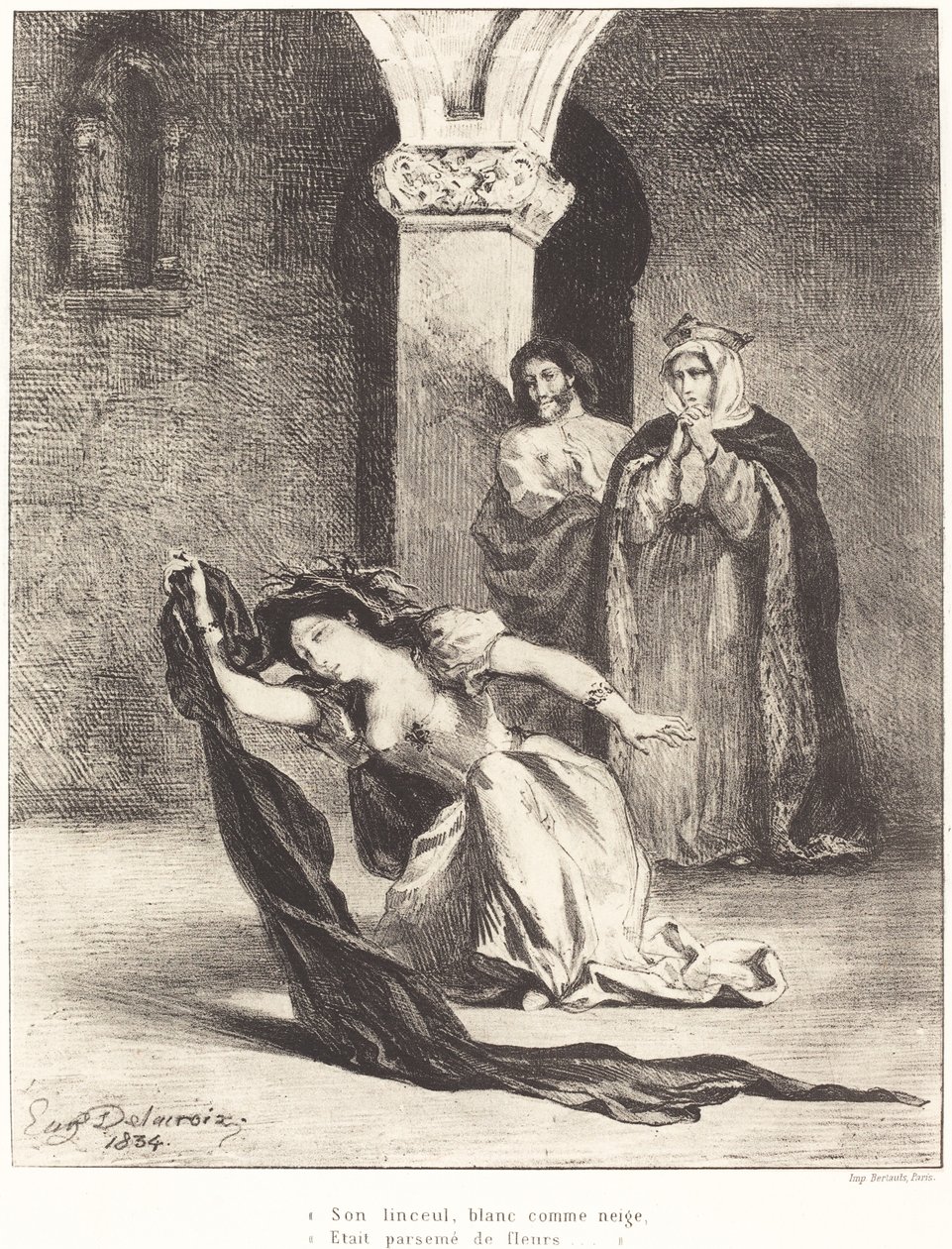 Il canto di Ofelia Atto IV, Scena V, 1834 da Eugène Delacroix