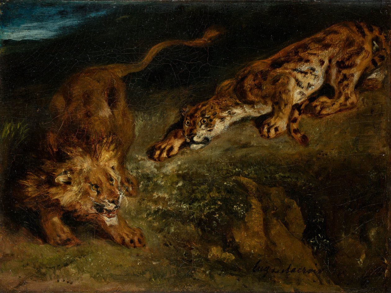 Tigre e Leone da Eugène Delacroix