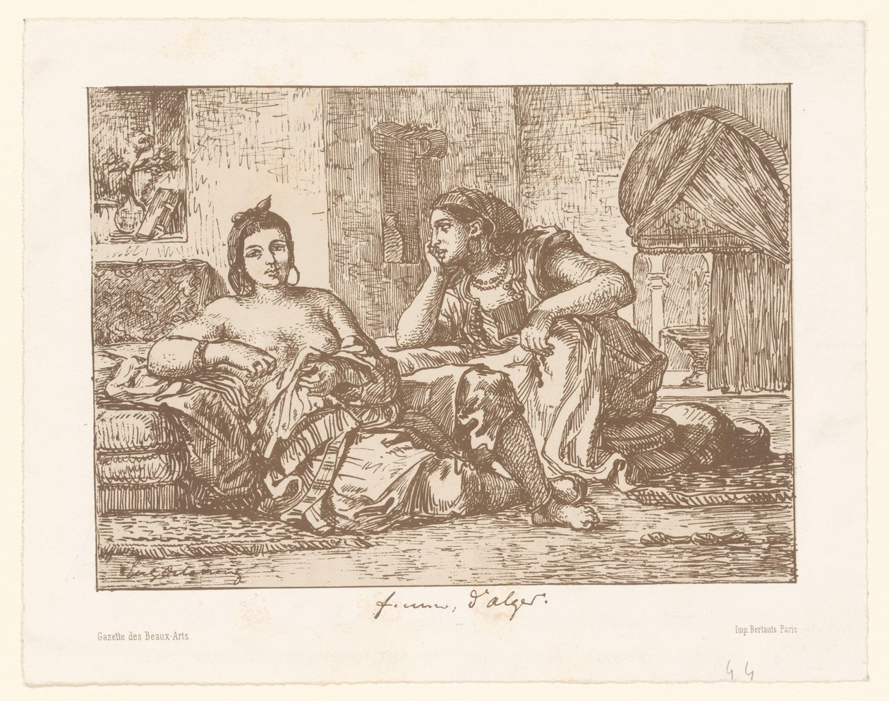 Due donne algerine sedute da Eugène Delacroix