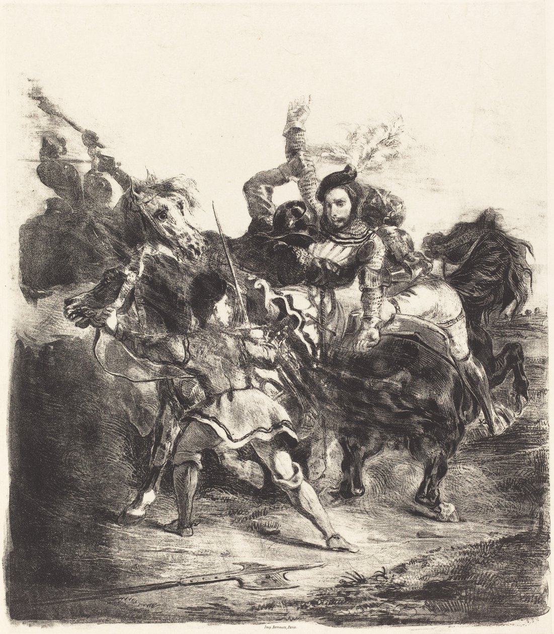 Weislingen attaccato dalle forze di Goetz, 1836 da Eugène Delacroix