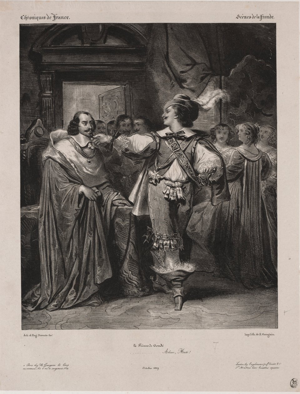 Cronache di Francia: Scena della Fronda - Il principe di Condé, 1829 da Eugène François Marie Joseph Devéria